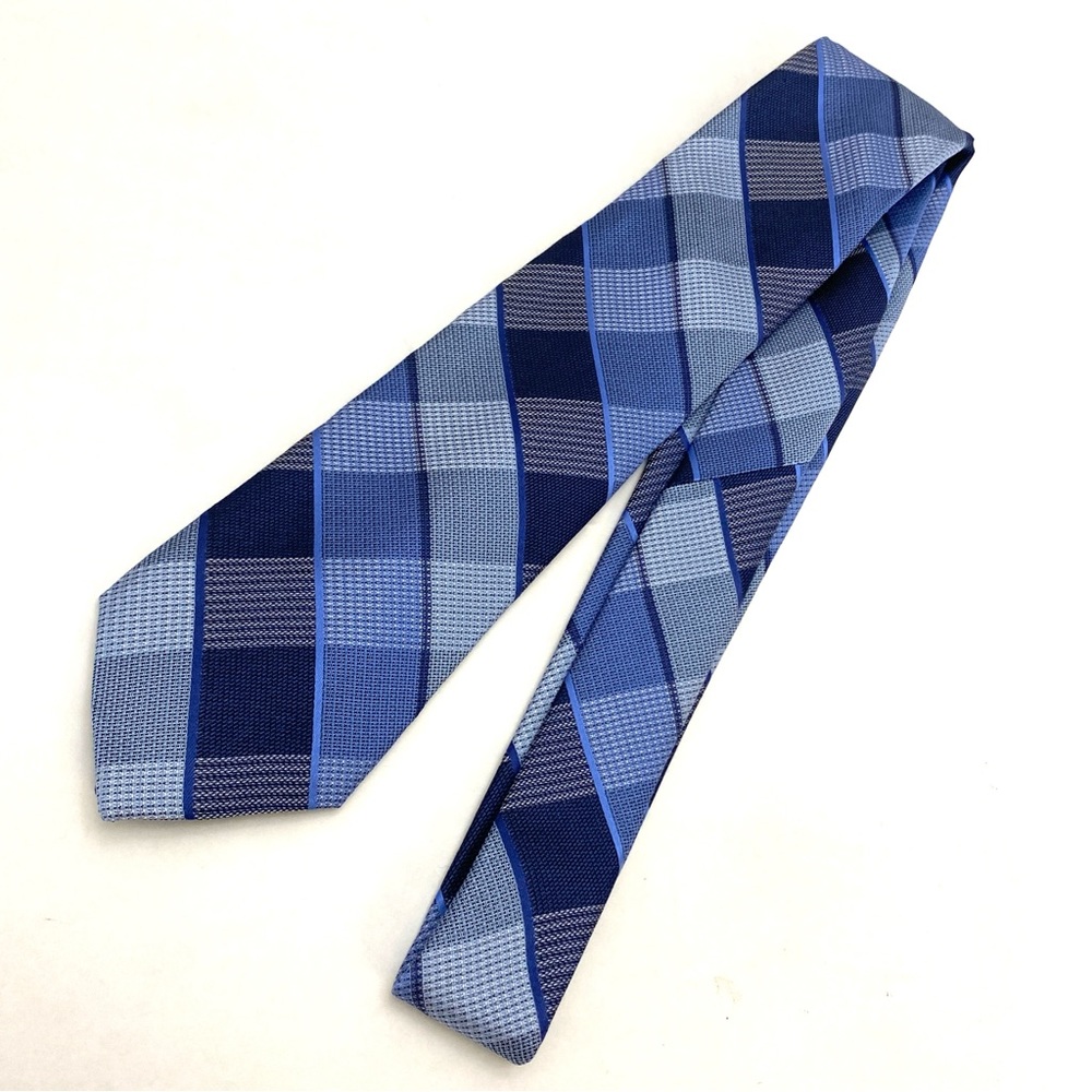 Micheal by Michael Kors Blue/Black Interwoven Check Necktie